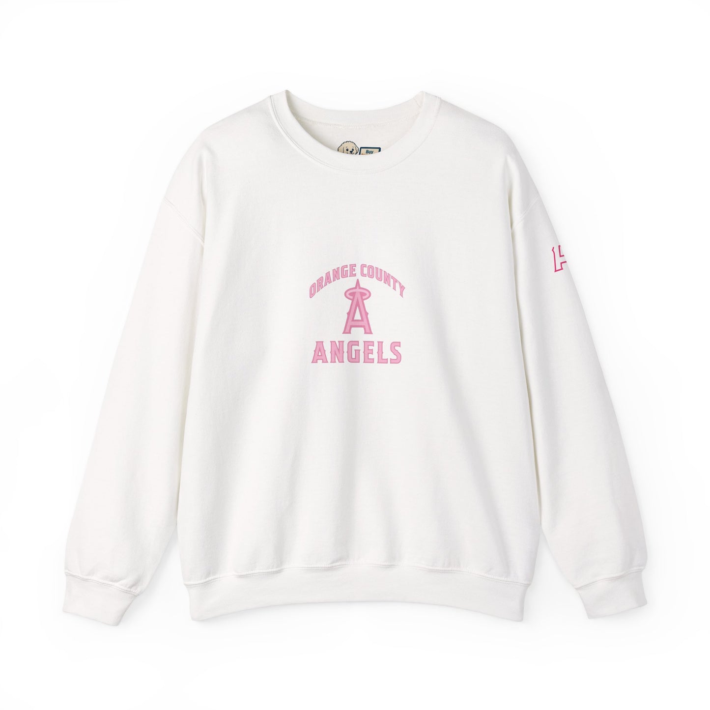 Pink Logo Orange County Angels Unisex Heavy Blend™ Crewneck Sweatshirt - Original Design
