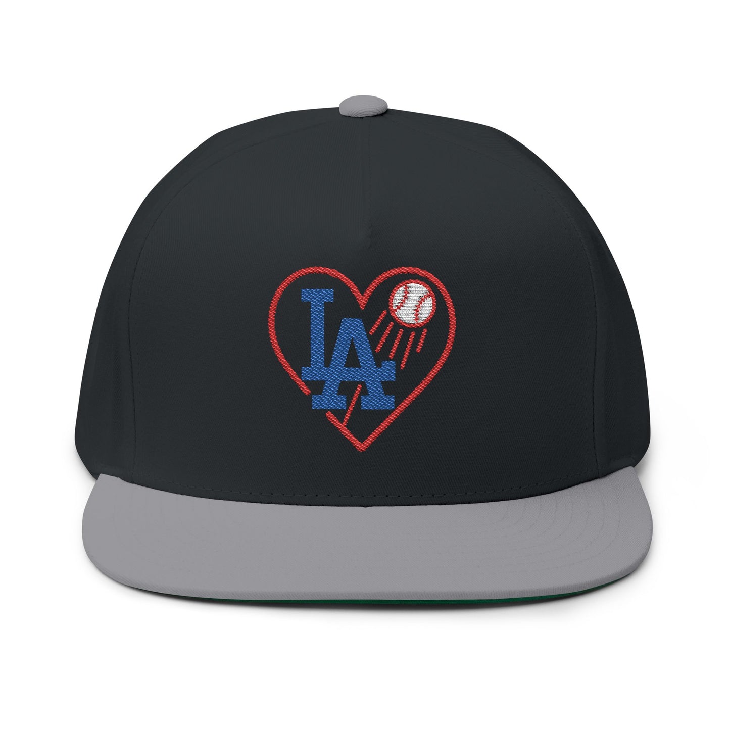 L.A. Heart Embroidered Flat Bill Cap - Perfect Gift for Men & Women