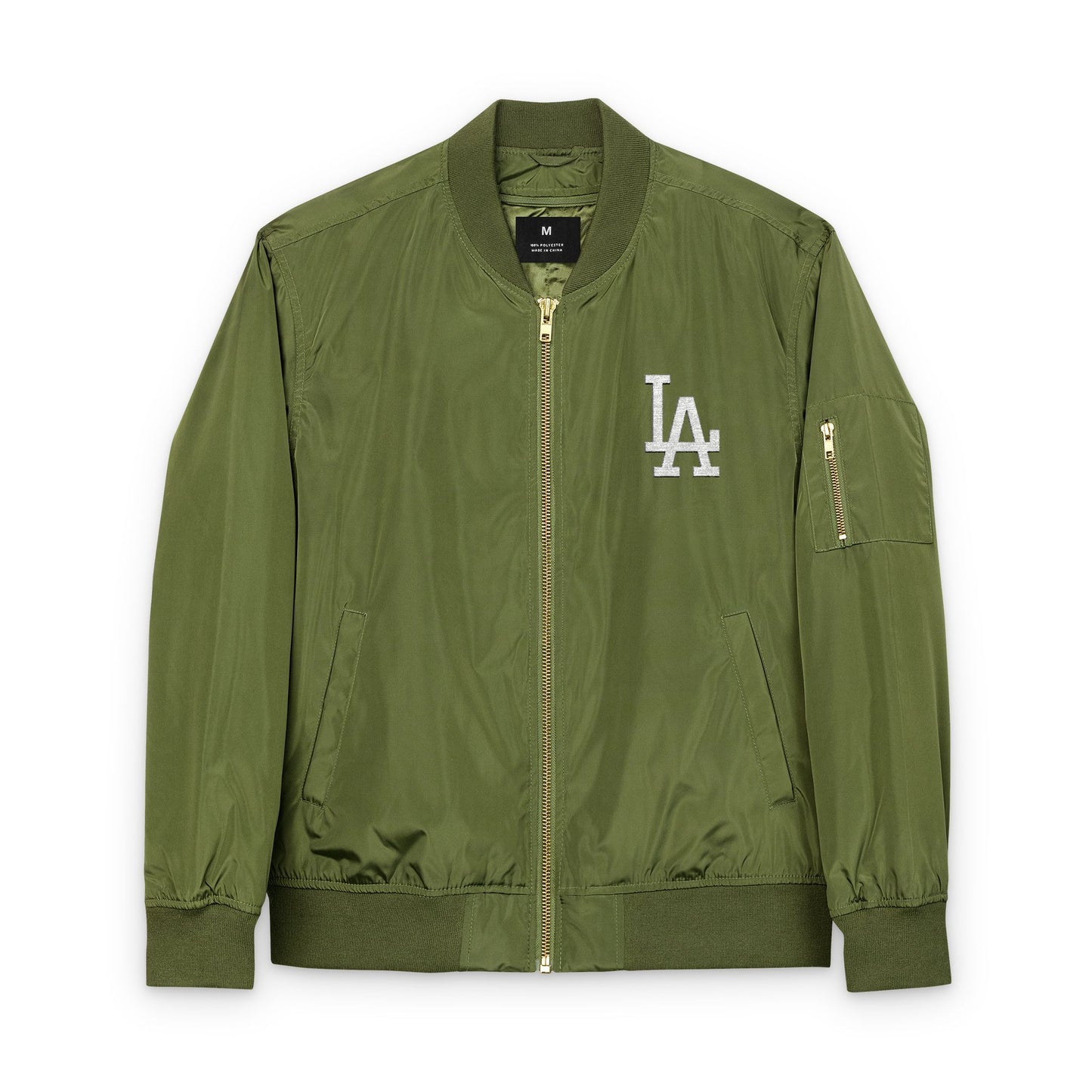 Eco-Friendly Dodgers Embroidered Bomber Jacket - Stylish and Sustainable Outerwear