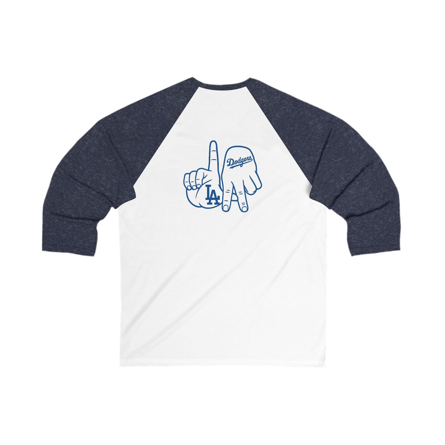 Los Doyers Unisex 3/4 Sleeve Baseball Tee - with L.A. Fingers on Back
