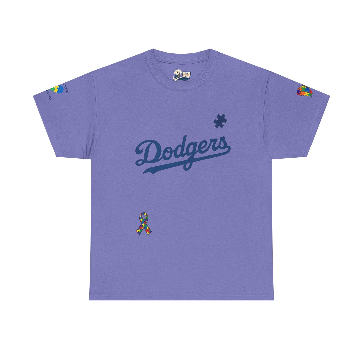 Autism Awareness - Dodgers Tee -Unisex Heavy Cotton Tee - Men & Women