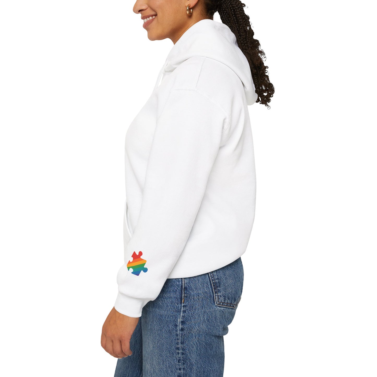 Autism Awareness - Unisex Hooded Sweatshirt - Colorful Ribbon Design