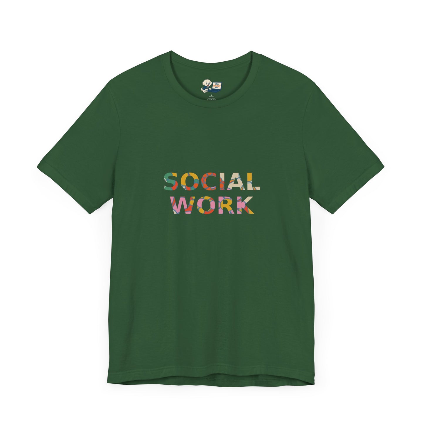 Social Work "Flower Letters" Unisex Jersey Tee - Fun & Quirky Design for Everyday Heroes