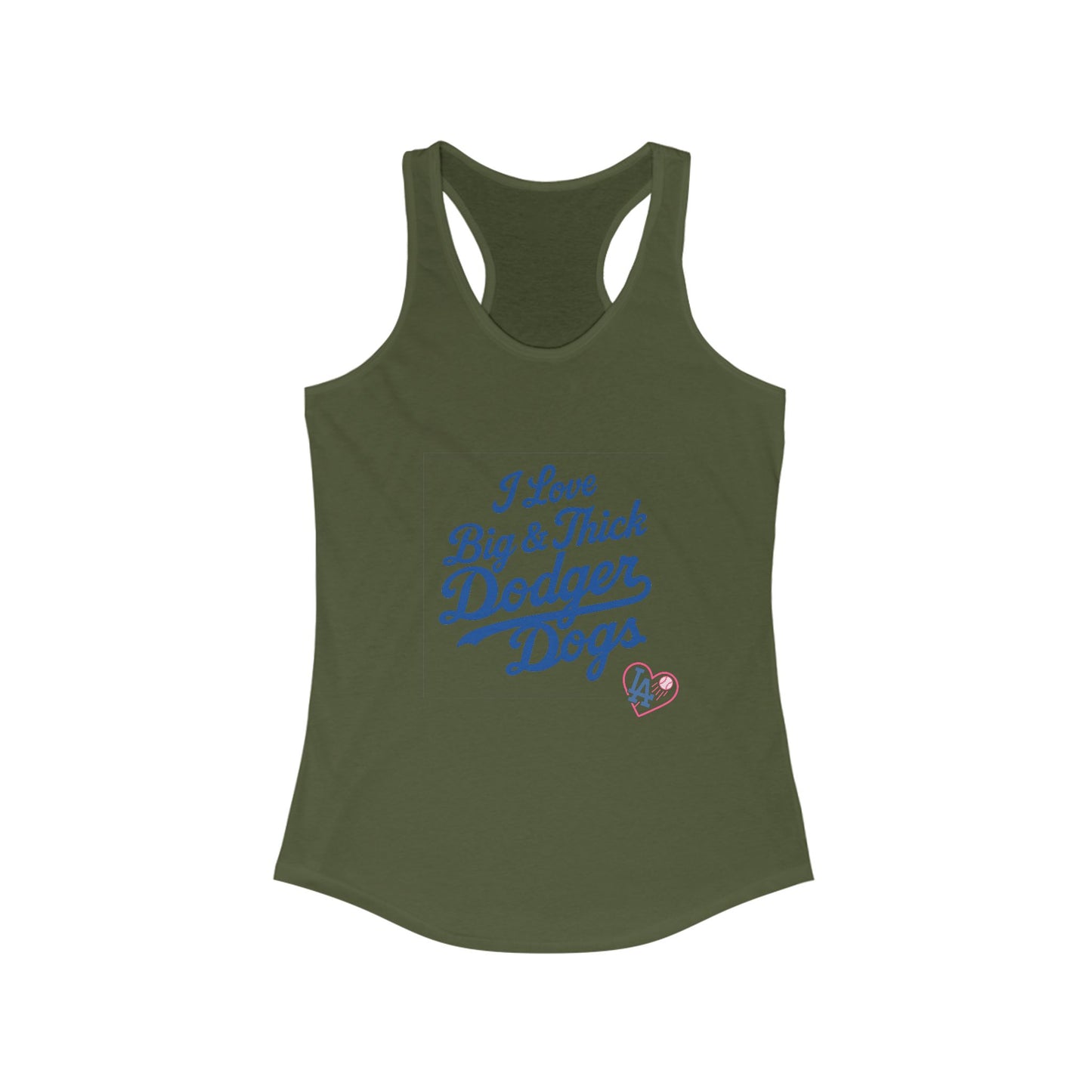 I Love Big & Thick Dodgerdogs Racerback Tank - Dodgers Comfortable Women's Summer Tee