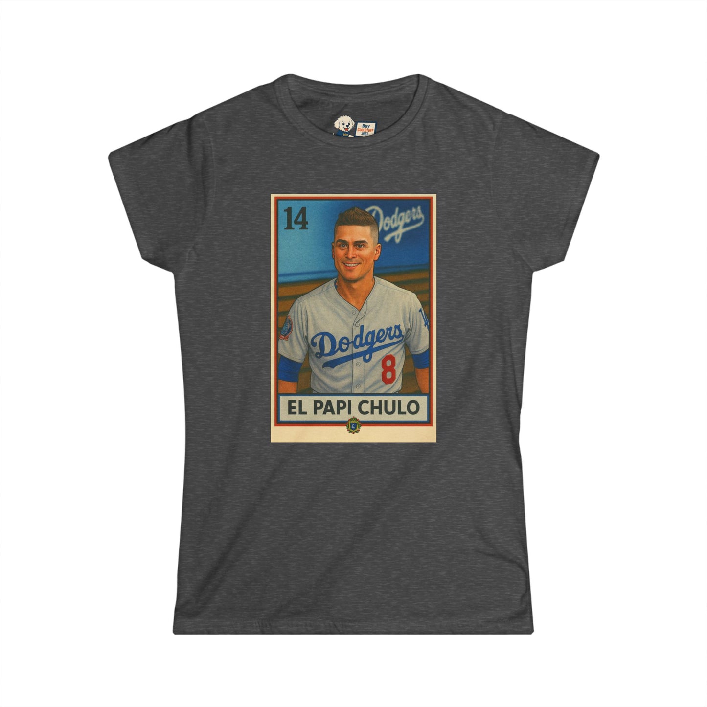 Dodgers - Kike Hernandez (EL PAPI CHULO) Loteria Women's Softstyle Tee, Retro Baseball Shirt, Casual Sportswear