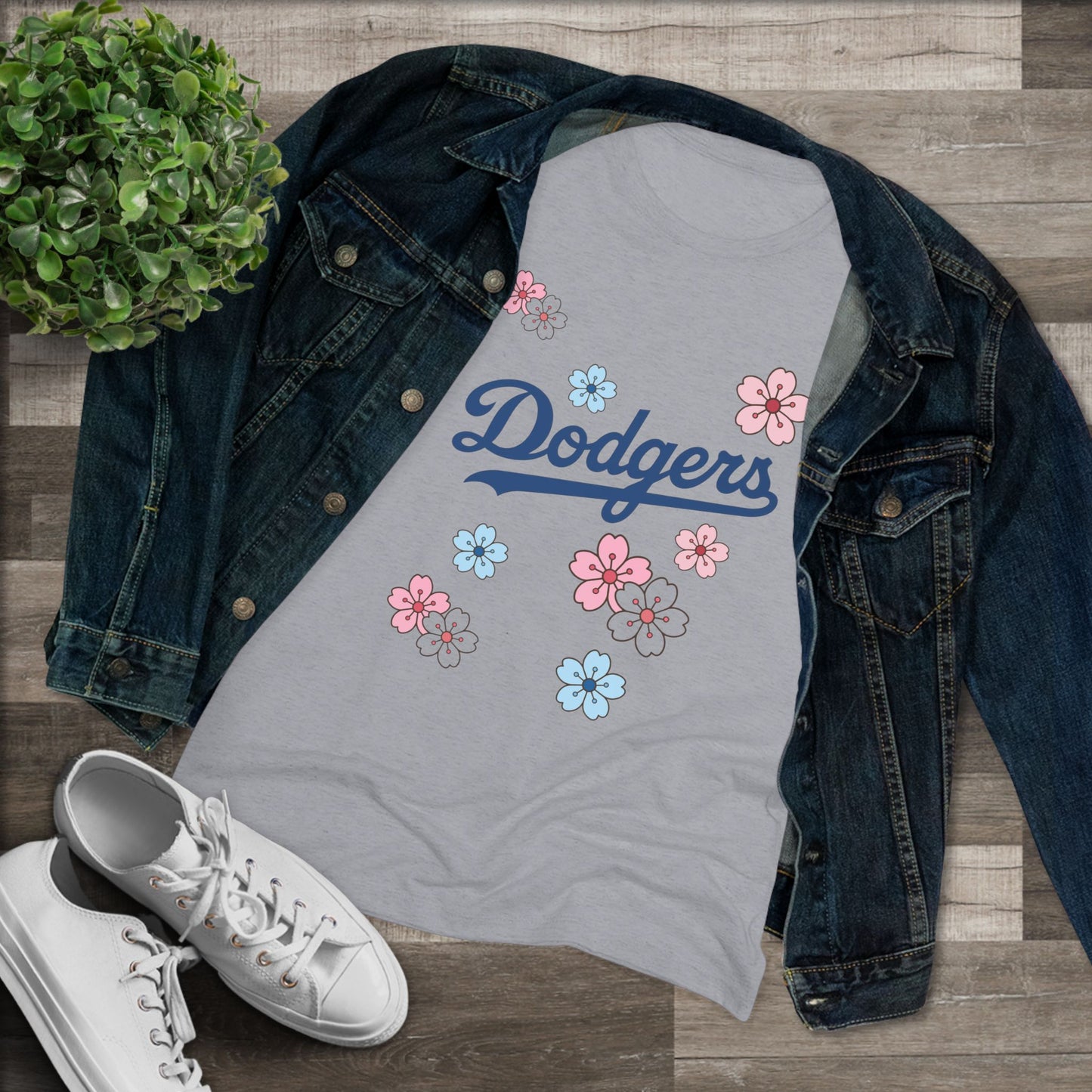 Stylish Women's Dodgers Cherry Blossom Tee - Look Cute and Bring the Flower Power!