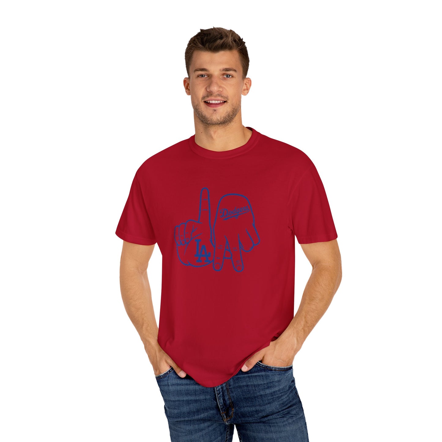 Dodgers Twisted Fingers Unisex Garment-Dyed Graphic T-Shirt - Perfect for Game Days & Casual Wear