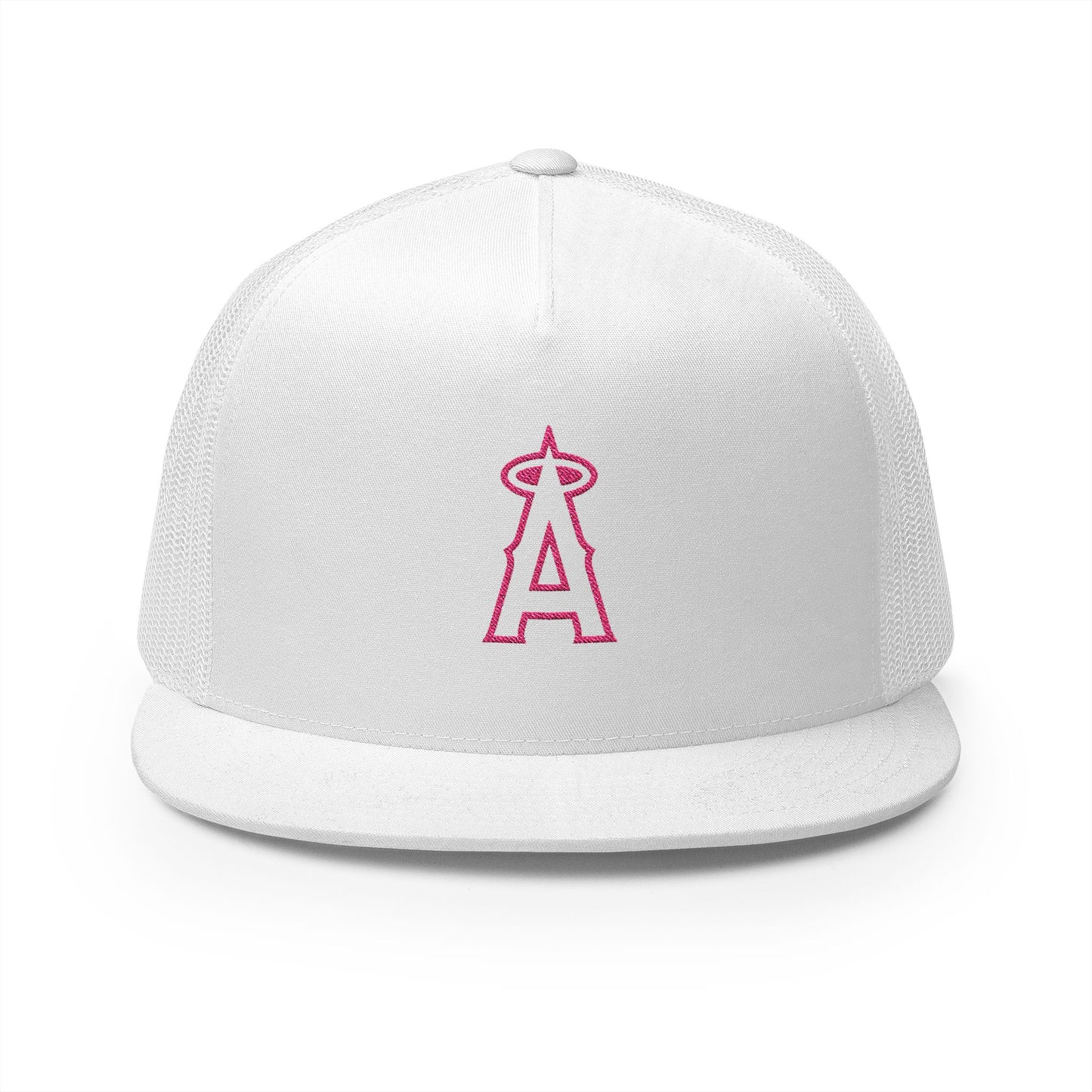 Angels Pink Logo Embroidered 5 Panel Trucker Cap - Stylish Casual Hat