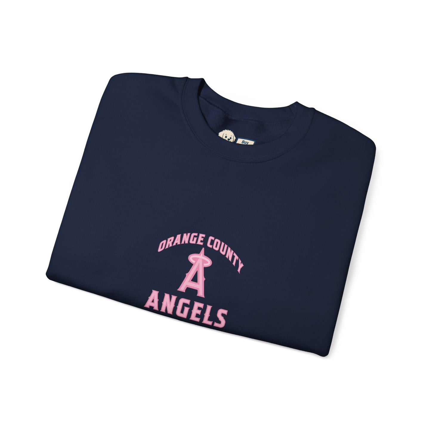 Pink Logo Orange County Angels Unisex Heavy Blend™ Crewneck Sweatshirt - Original Design