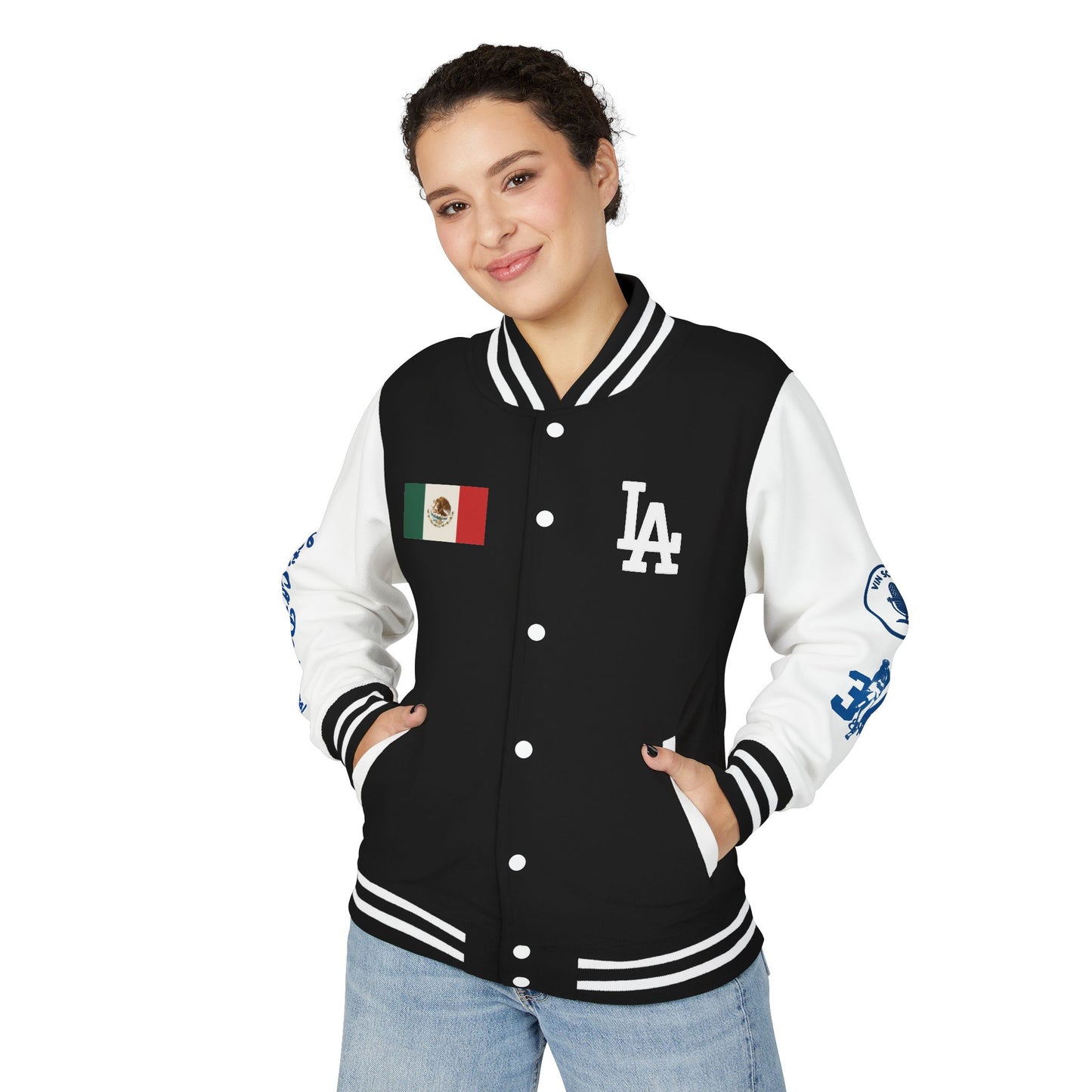 Mexican Flag Los Doyers Unisex Heavyweight - Letterman Jacket - Men & Women