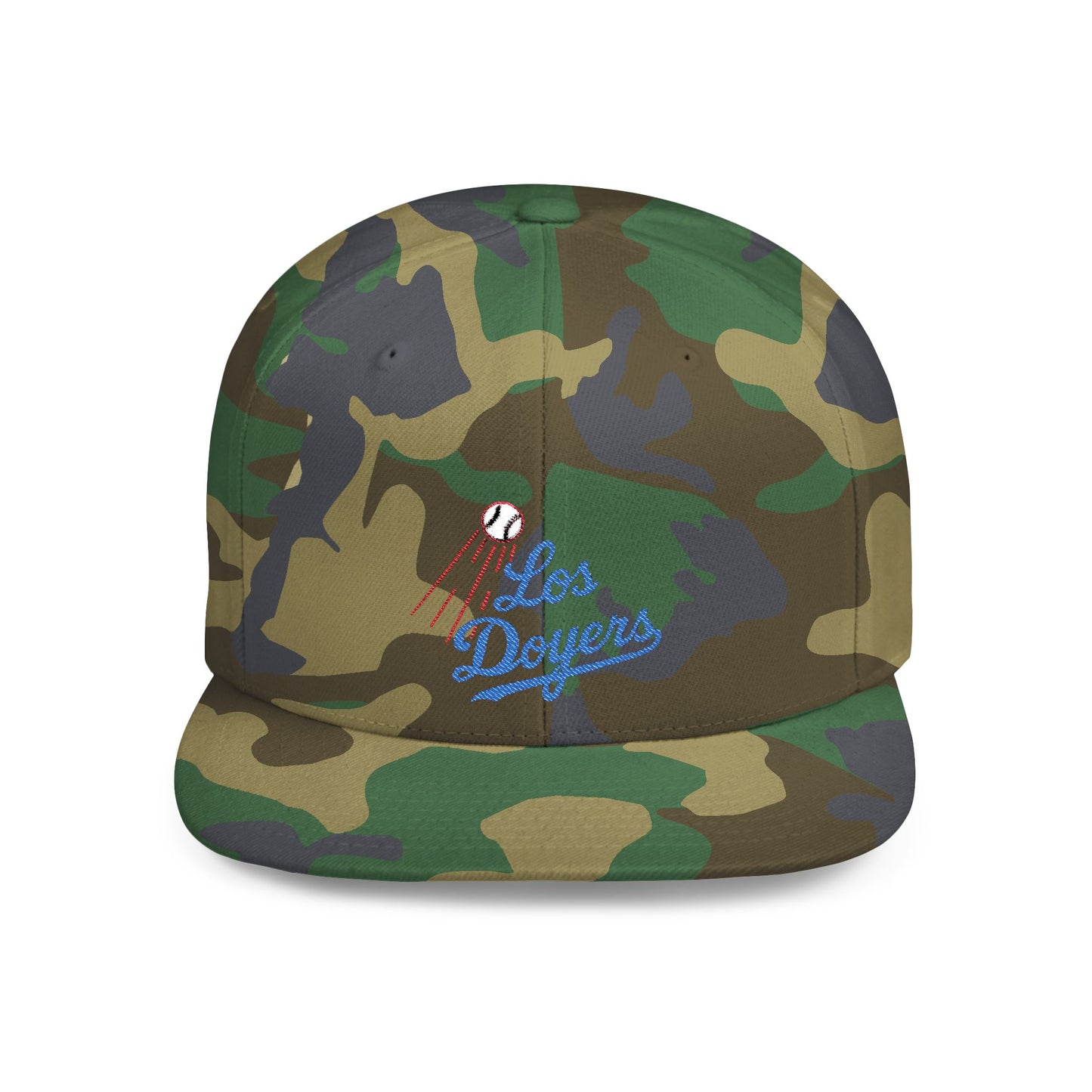 Los Doyers Embroidery Stylish Flat Bill Snapback Cap