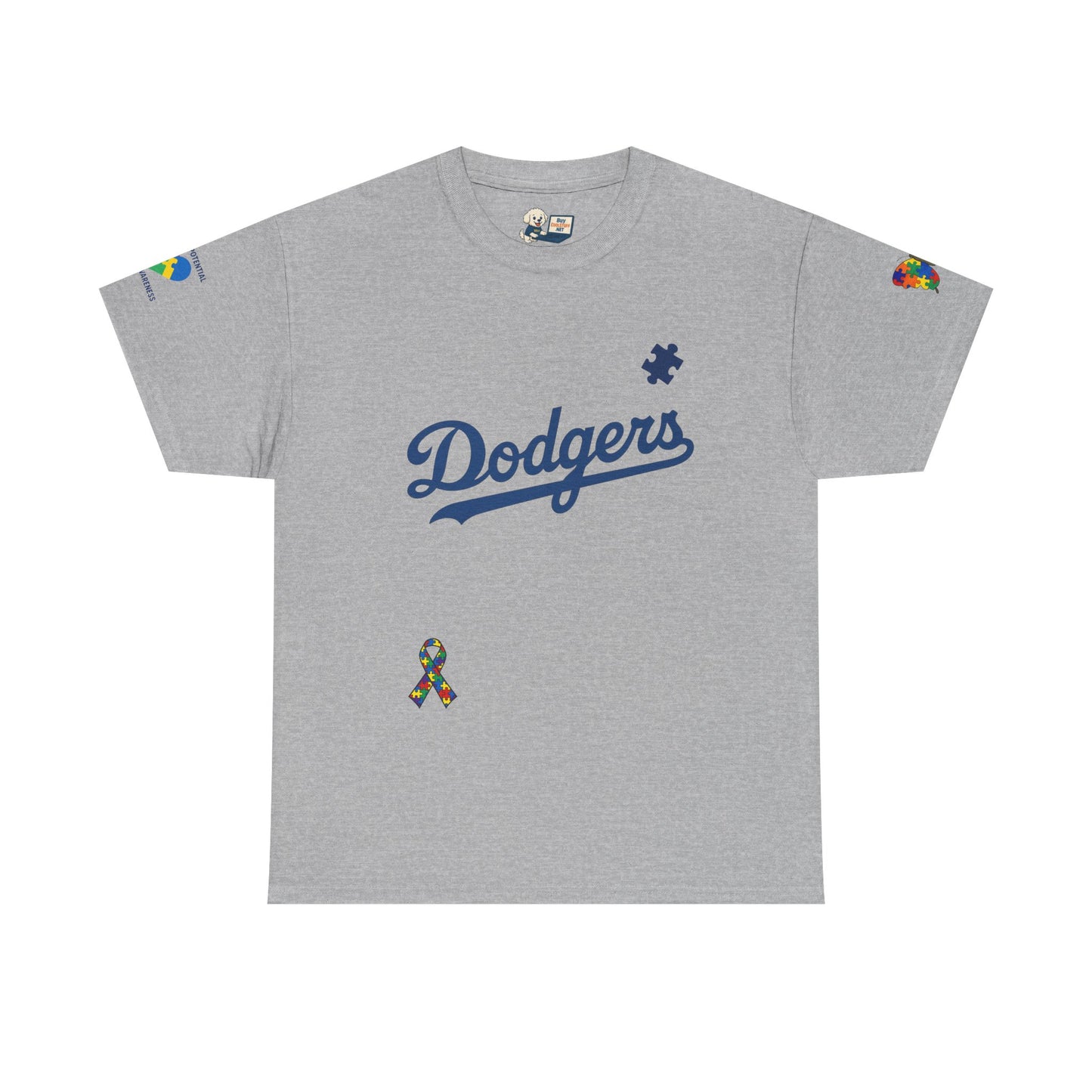 Autism Awareness - Dodgers Tee -Unisex Heavy Cotton Tee - Men & Women
