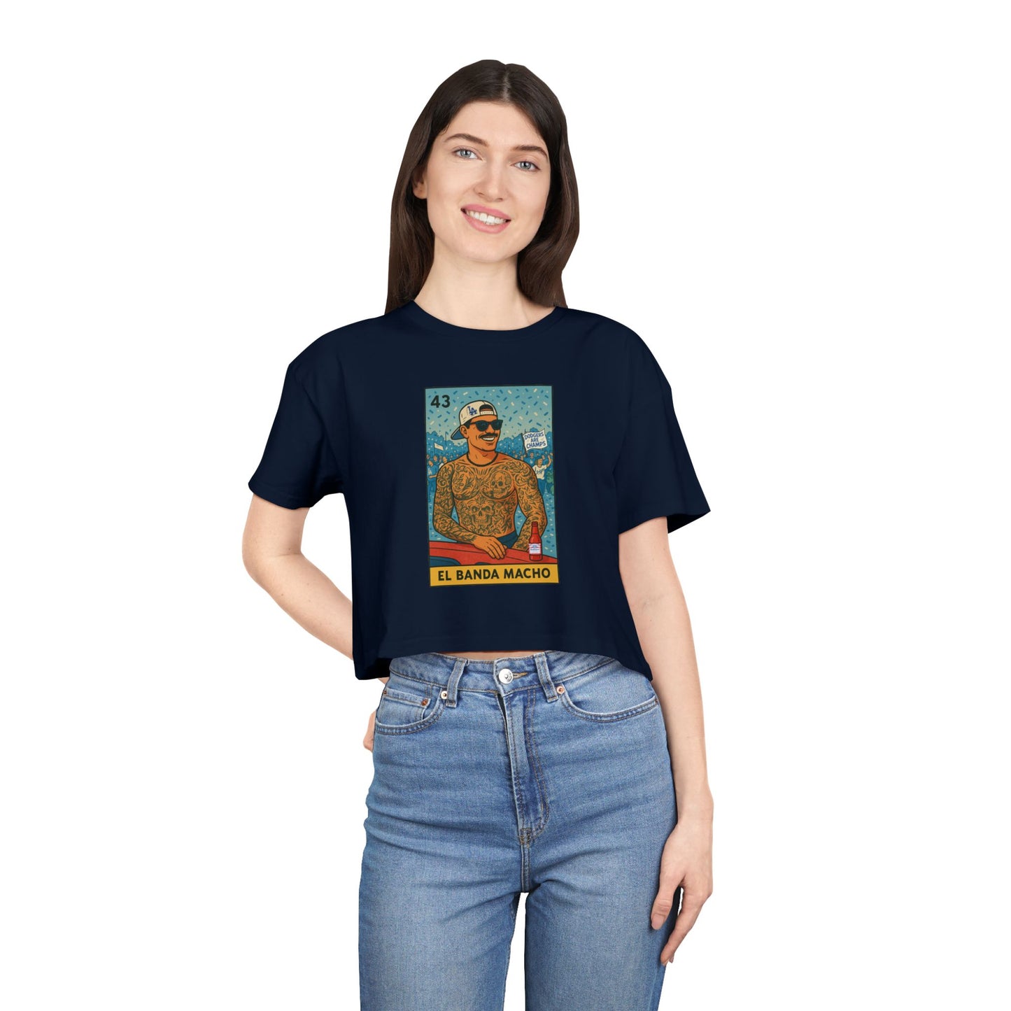 Dodgers-EL BANDA MACHO- Anthony Banda- Women's Crop Tee - El Banda Macho, Cute Summer Top, Casual Wear, Gift for Her, Trendy Fashion