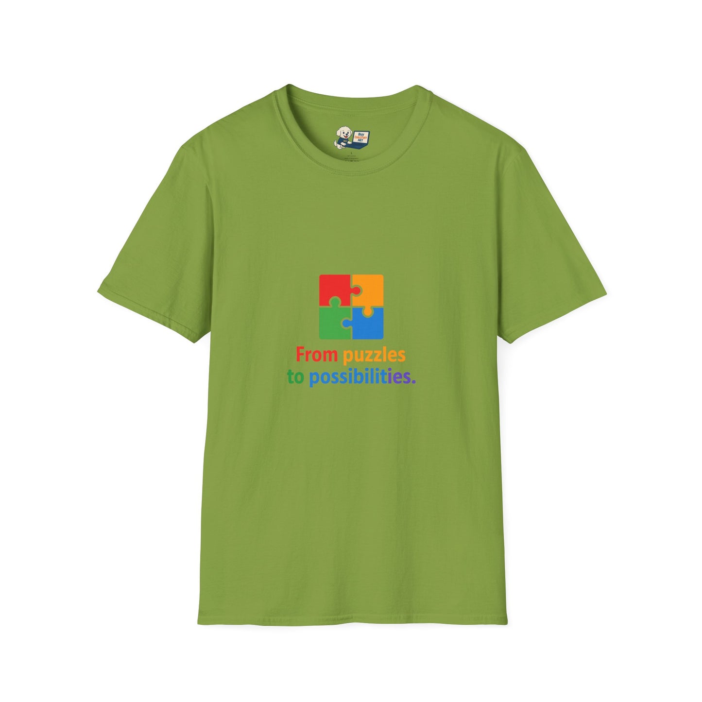 Autism Awareness - "From Puzzles to Possibilities" -  Unisex Softstyle T-Shirt (Various Colors)