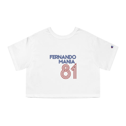 FERNANDO MANIA- DODGERS Vintage-Inspired Cropped T-Shirt for Sports Fans, Retro Graphic Tee, Casual Summer Top, Unique Gift for Sports Lovers, Festival Wear