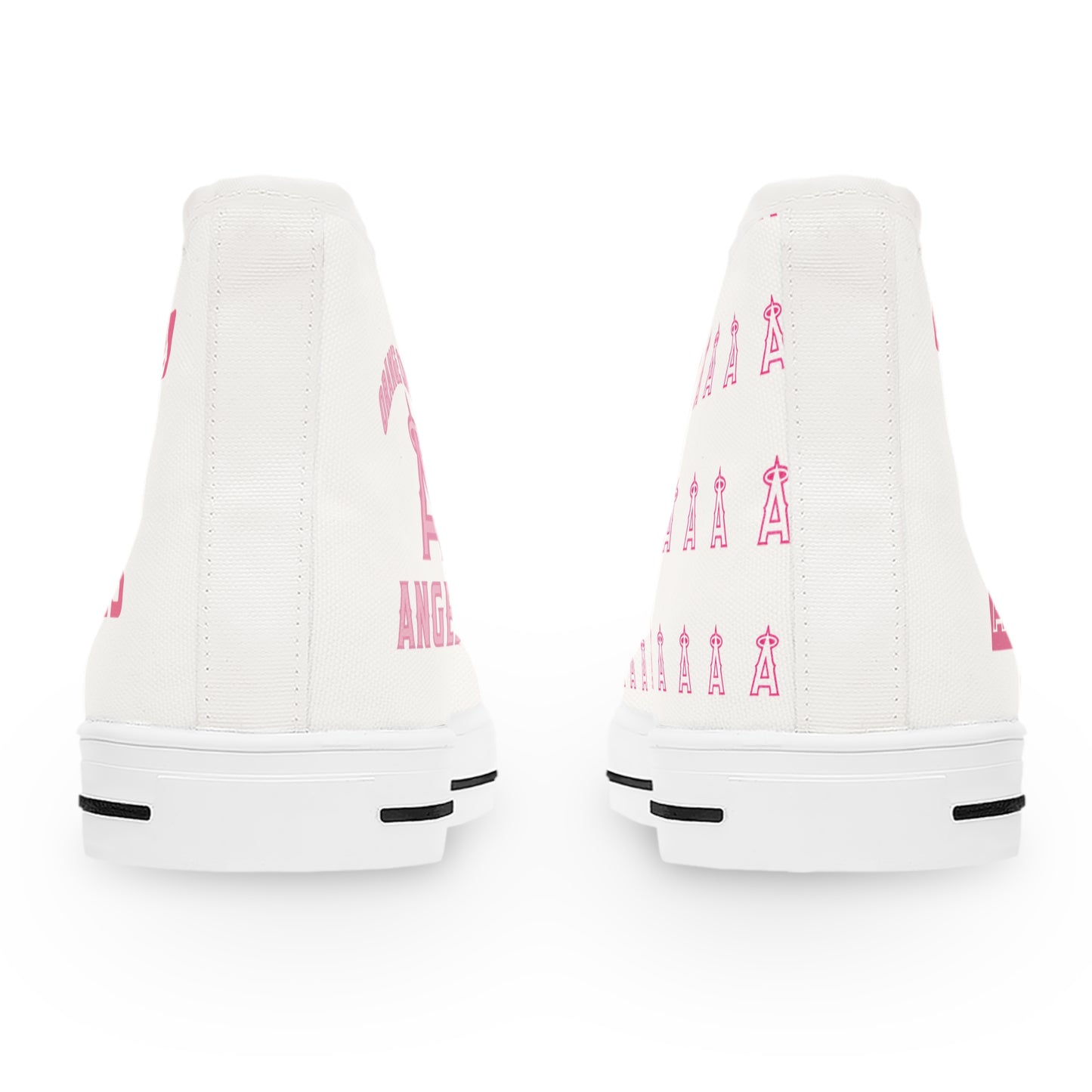 Anaheim Angels Pink Design Women's High Top Sneakers - Original Design
