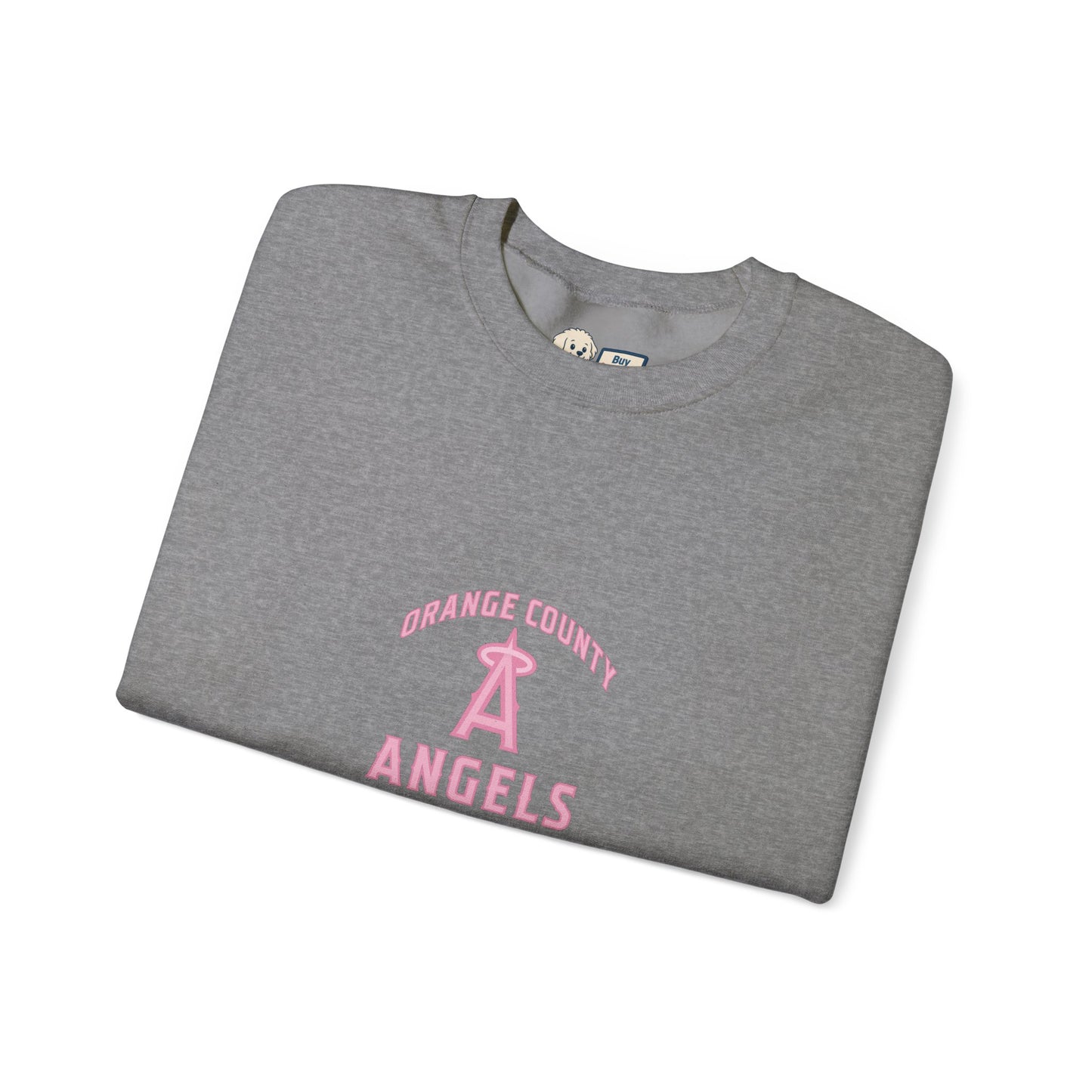 Pink Logo Orange County Angels Unisex Heavy Blend™ Crewneck Sweatshirt - Original Design