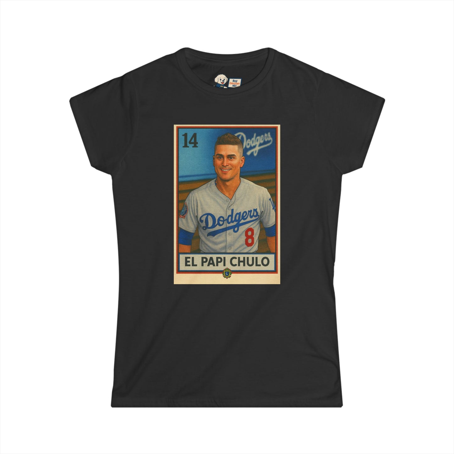 Dodgers - Kike Hernandez (EL PAPI CHULO) Loteria Women's Softstyle Tee, Retro Baseball Shirt, Casual Sportswear