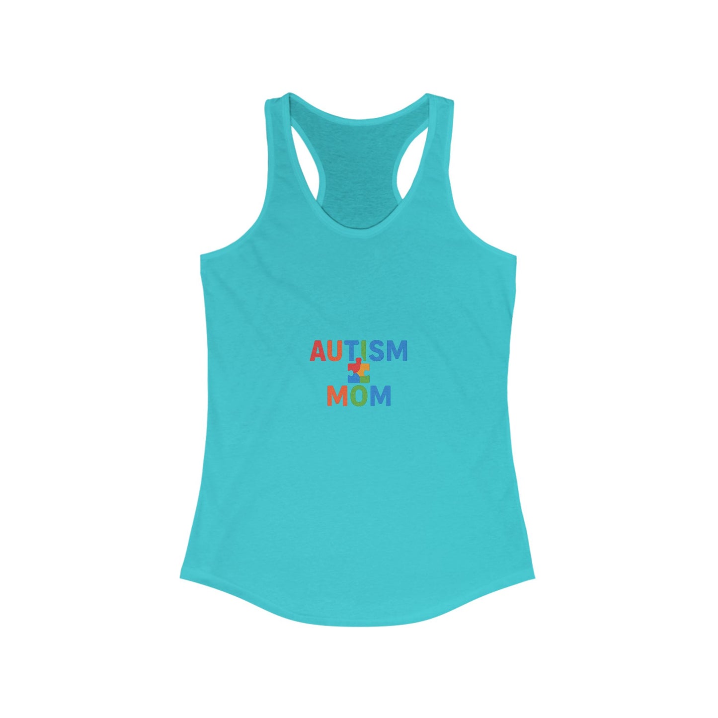 Autism Awareness - "Autism Mom" Racerback Tank - Supportive Women's Activewear