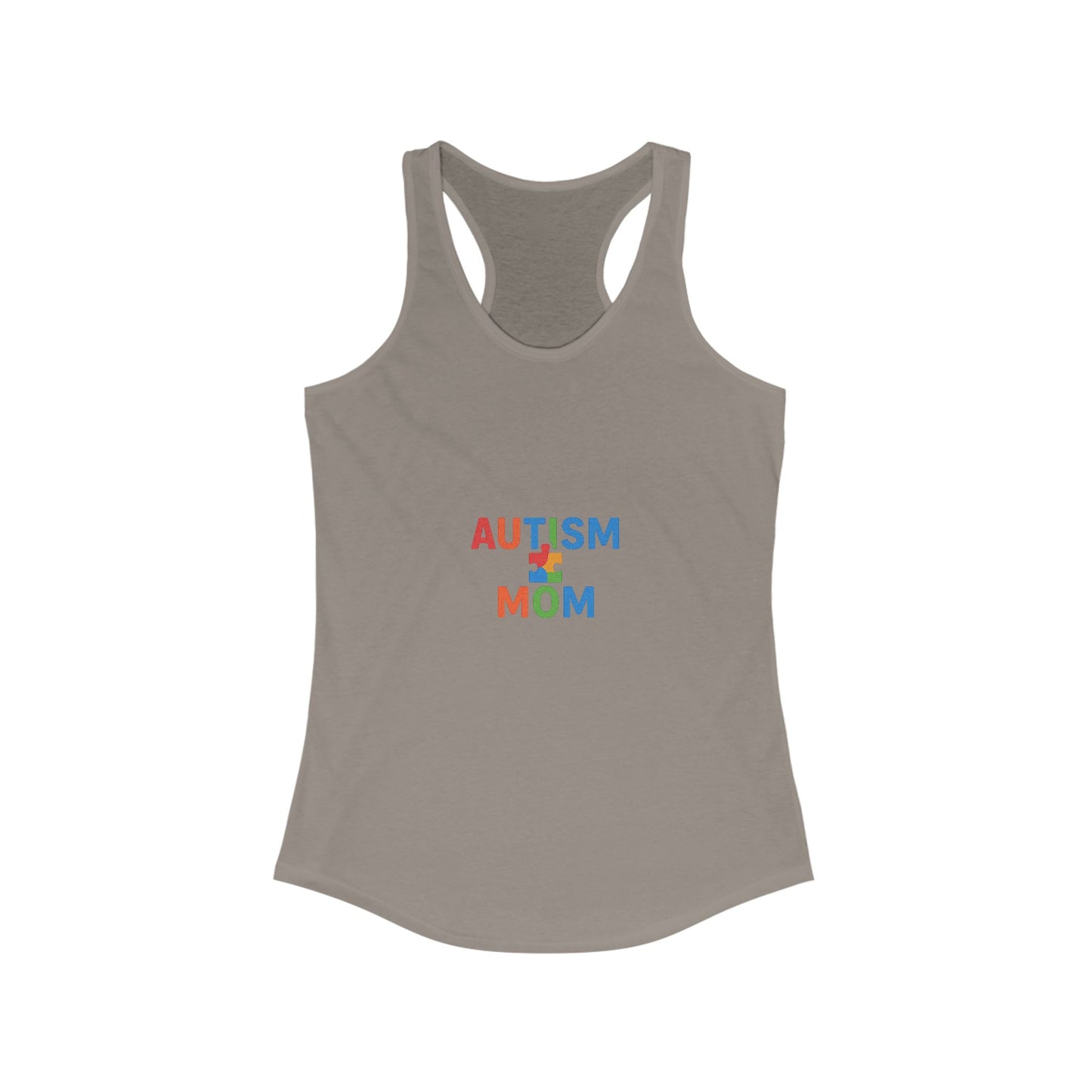 Autism Awareness - "Autism Mom" Racerback Tank - Supportive Women's Activewear