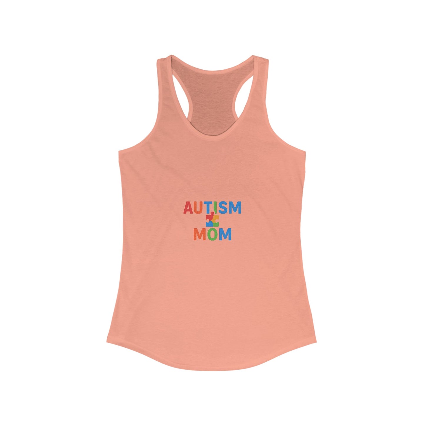 Autism Awareness - "Autism Mom" Racerback Tank - Supportive Women's Activewear
