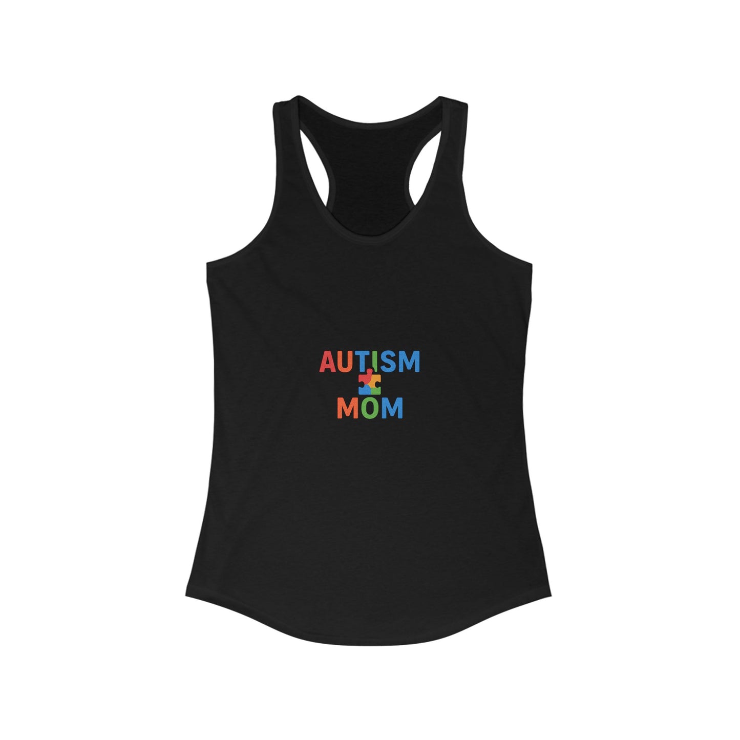 Autism Awareness - "Autism Mom" Racerback Tank - Supportive Women's Activewear