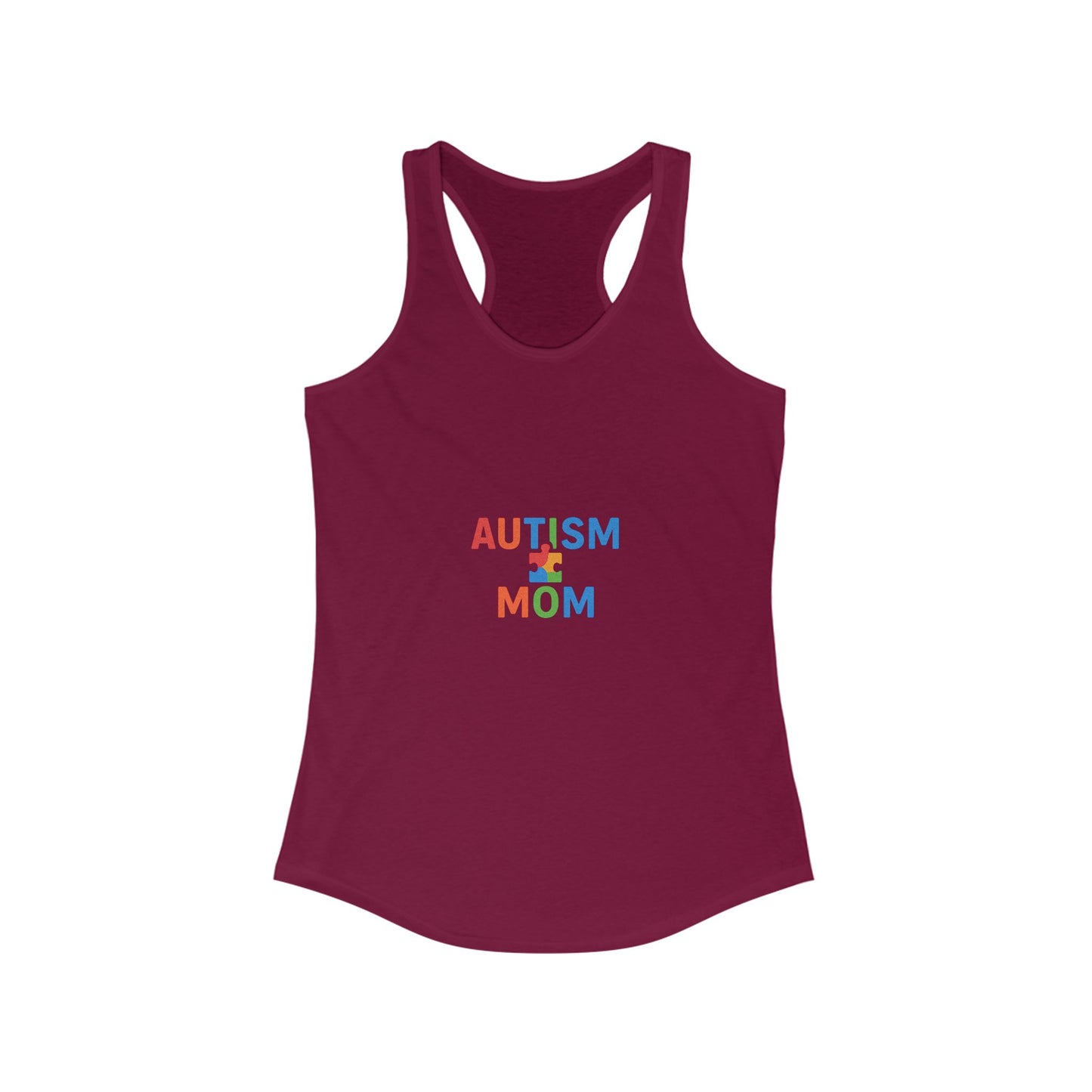 Autism Awareness - "Autism Mom" Racerback Tank - Supportive Women's Activewear