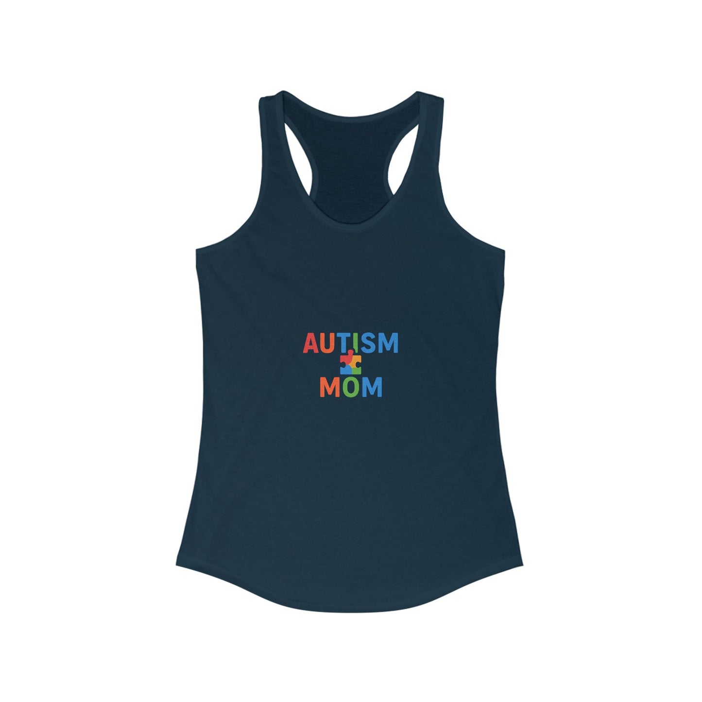 Autism Awareness - "Autism Mom" Racerback Tank - Supportive Women's Activewear
