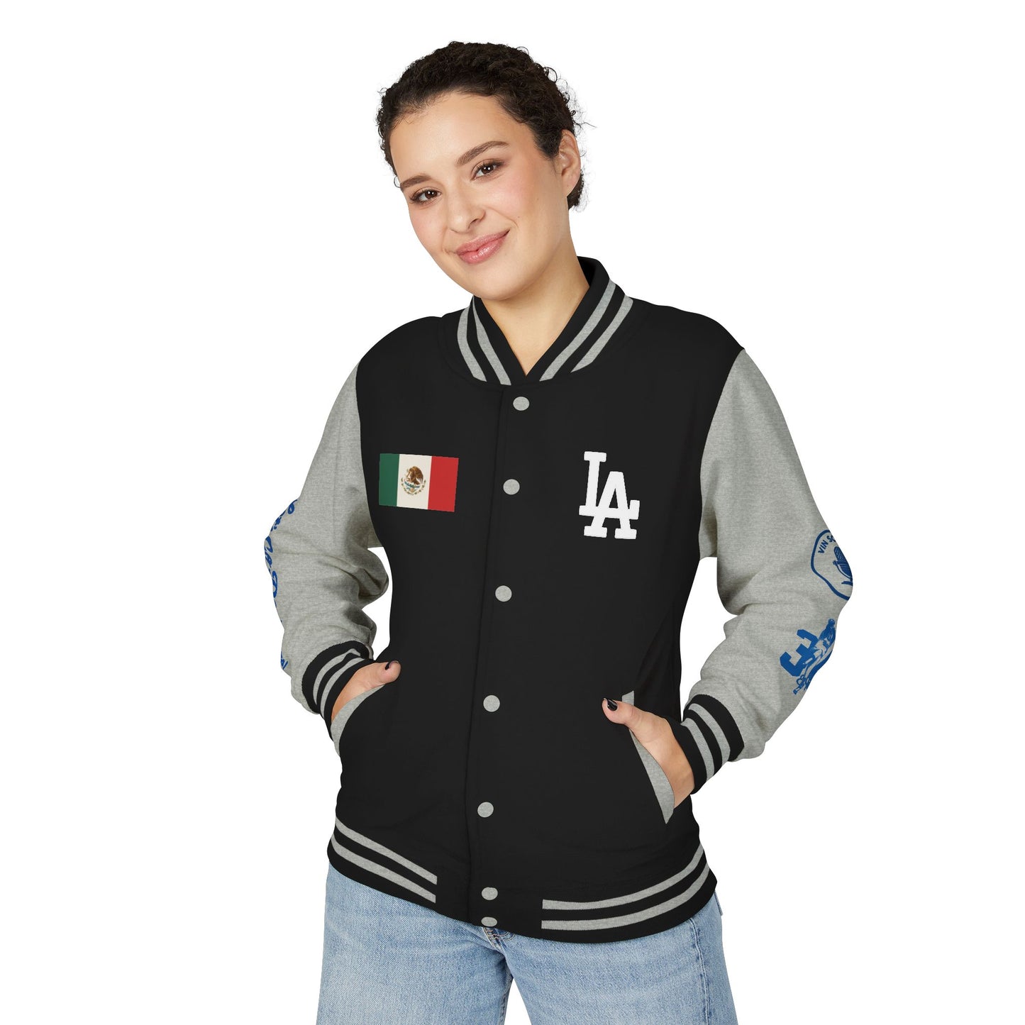 Mexican Flag Los Doyers Unisex Heavyweight - Letterman Jacket - Men & Women
