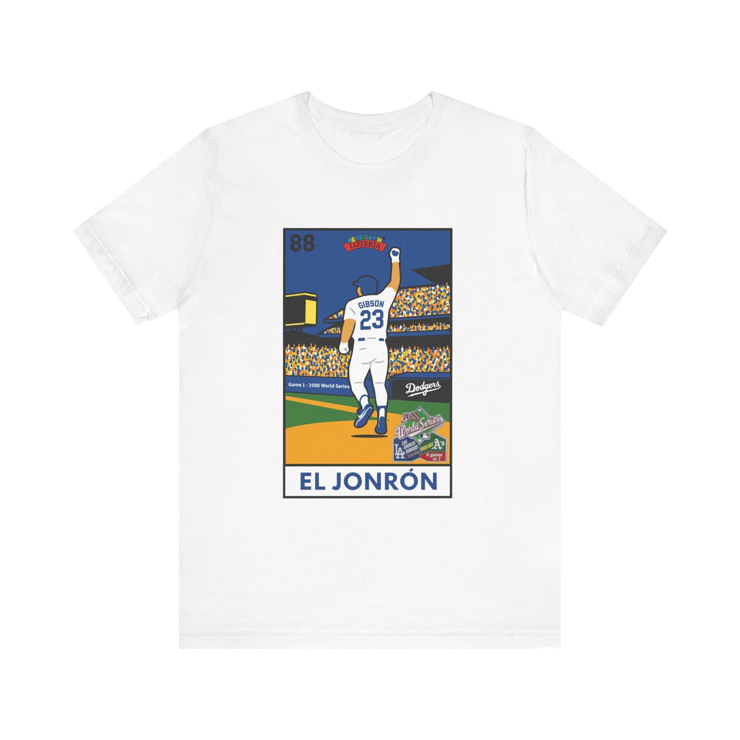 Dodgers "El Jonrón" 1988 Kirk Gibson Home Run, Unisex Jersey T-Shirt, Sports Apparel, Gift for Her/Him, Casual Everyday Wear