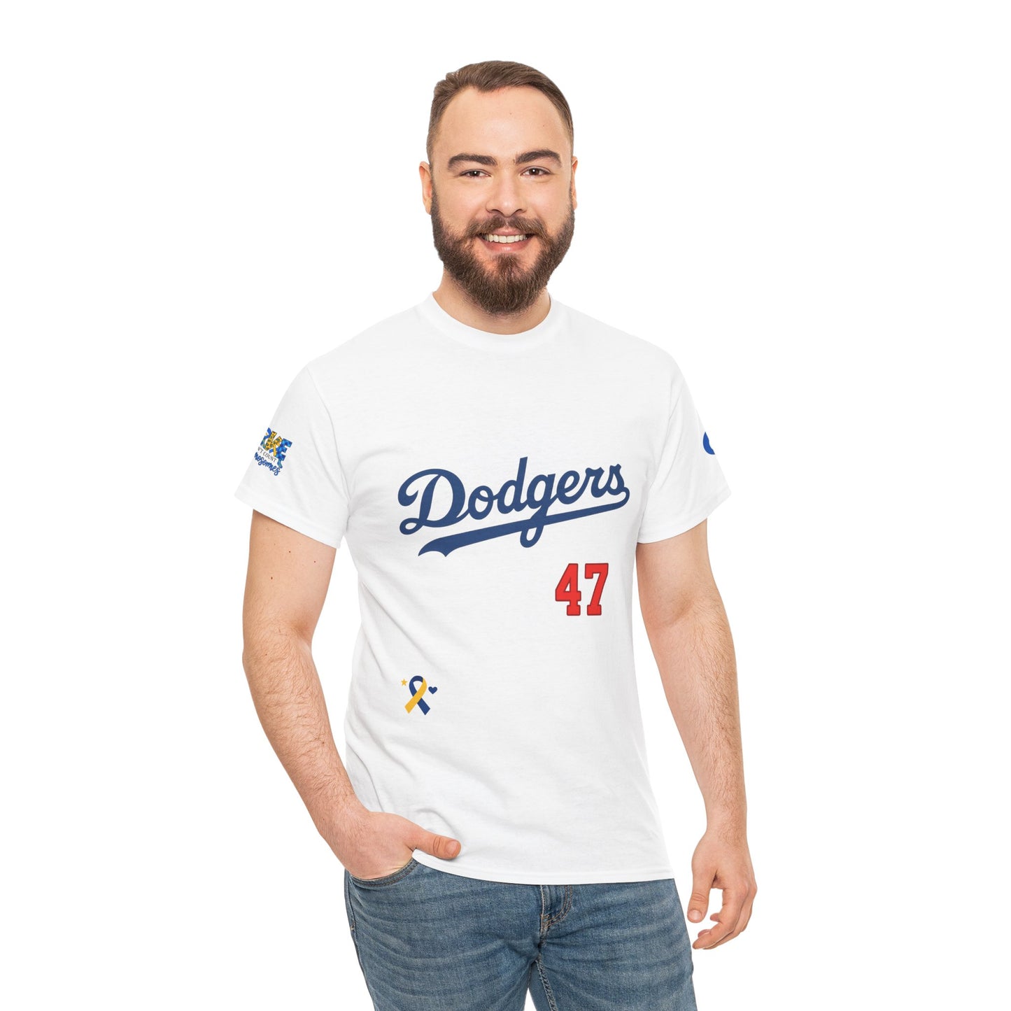 Down Syndrome Awareness - Dodgers Tee -Unisex Heavy Cotton Tee - Men & Women