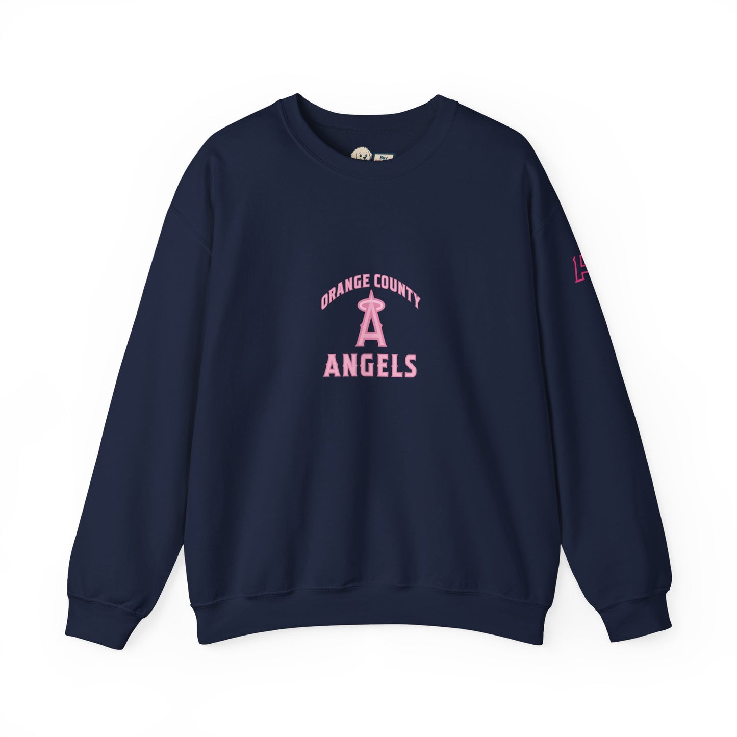 Pink Logo Orange County Angels Unisex Heavy Blend™ Crewneck Sweatshirt - Original Design