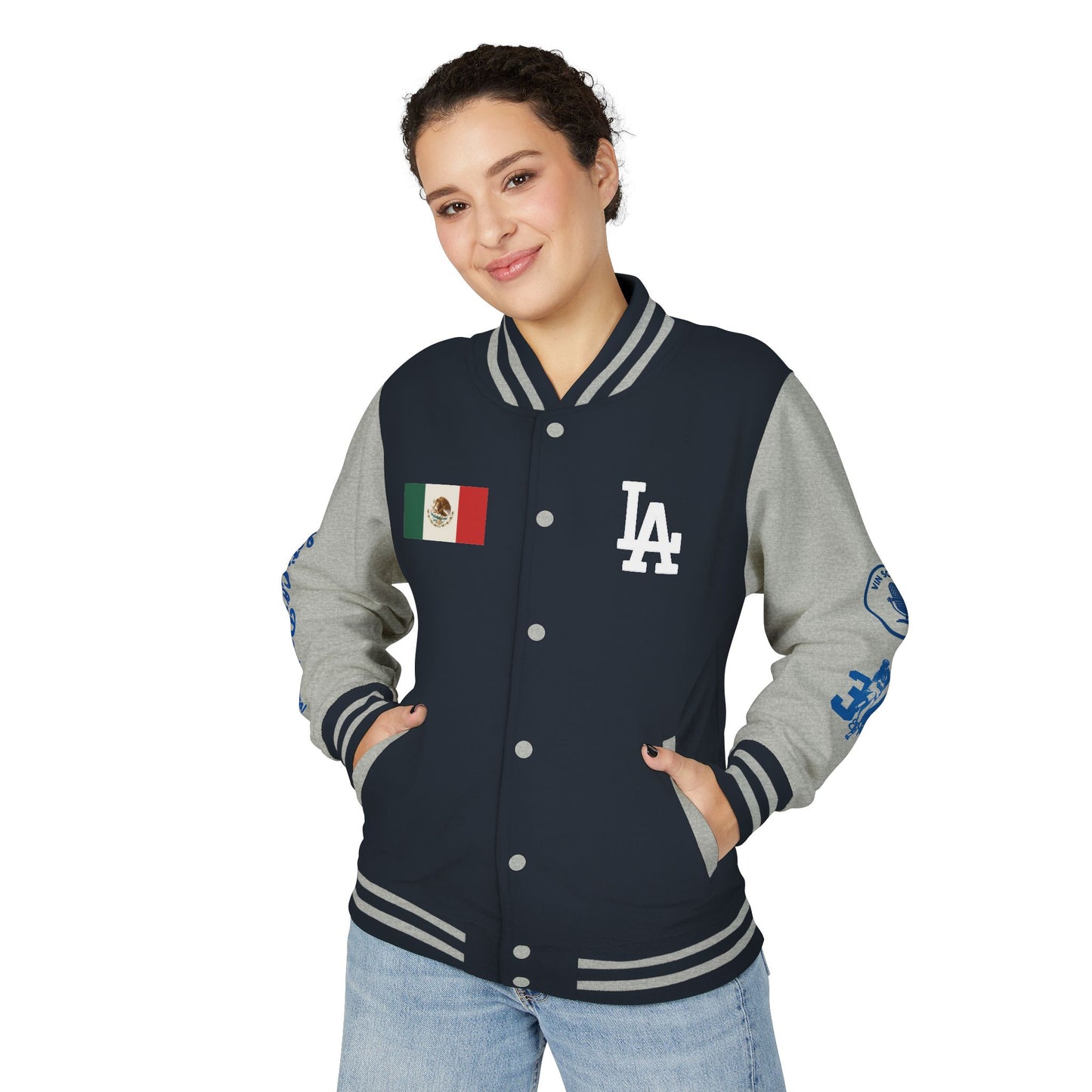 Mexican Flag Los Doyers Unisex Heavyweight - Letterman Jacket - Men & Women