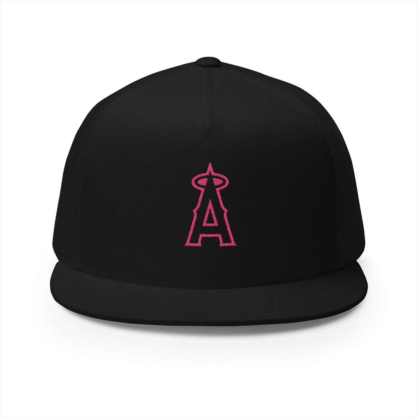 Angels Pink Logo Embroidered 5 Panel Trucker Cap - Stylish Casual Hat