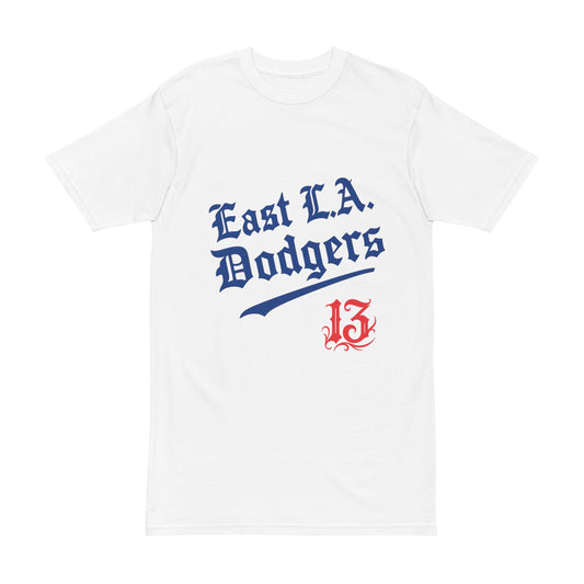 East L.A. Dodgers Men's Heavyweight Tee - Old English Font #13