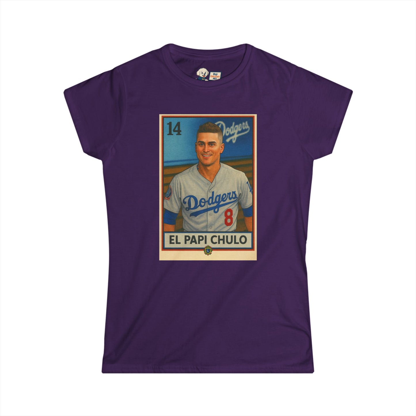 Dodgers - Kike Hernandez (EL PAPI CHULO) Loteria Women's Softstyle Tee, Retro Baseball Shirt, Casual Sportswear