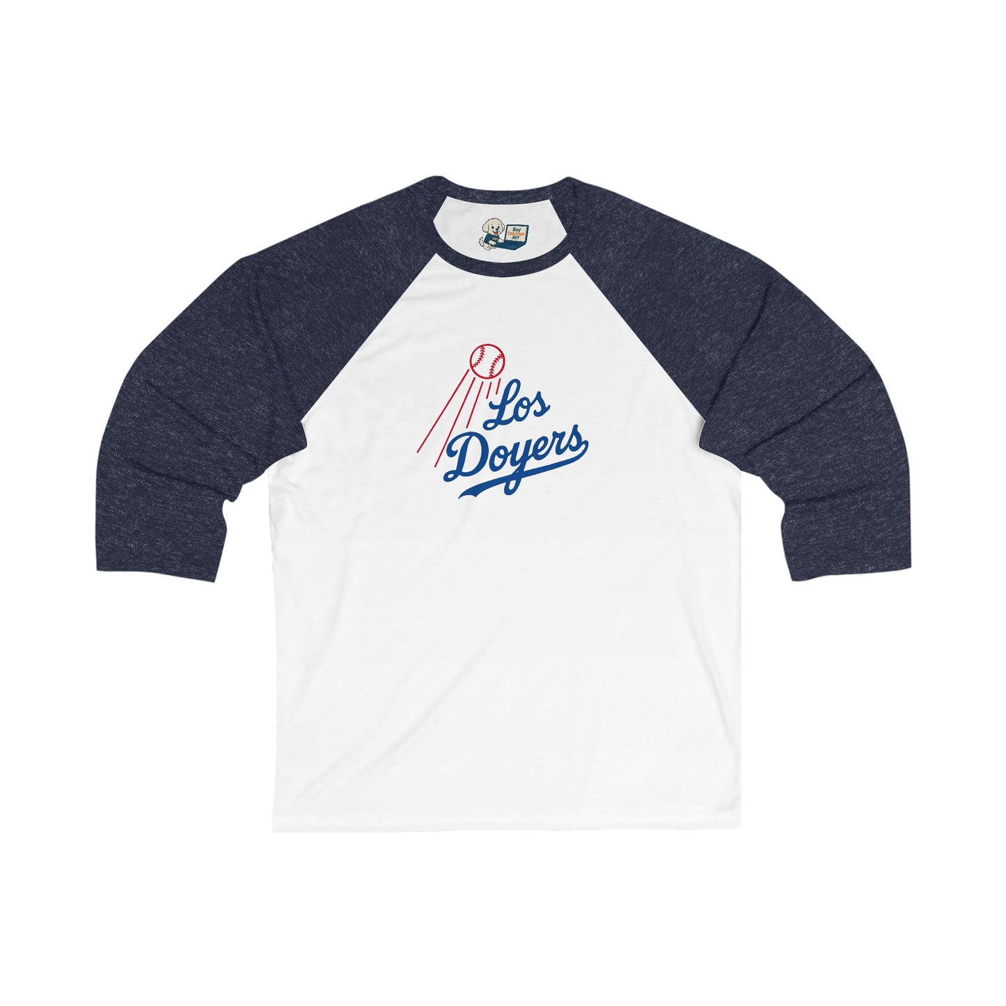 Los Doyers Unisex 3/4 Sleeve Baseball Tee - with L.A. Fingers on Back