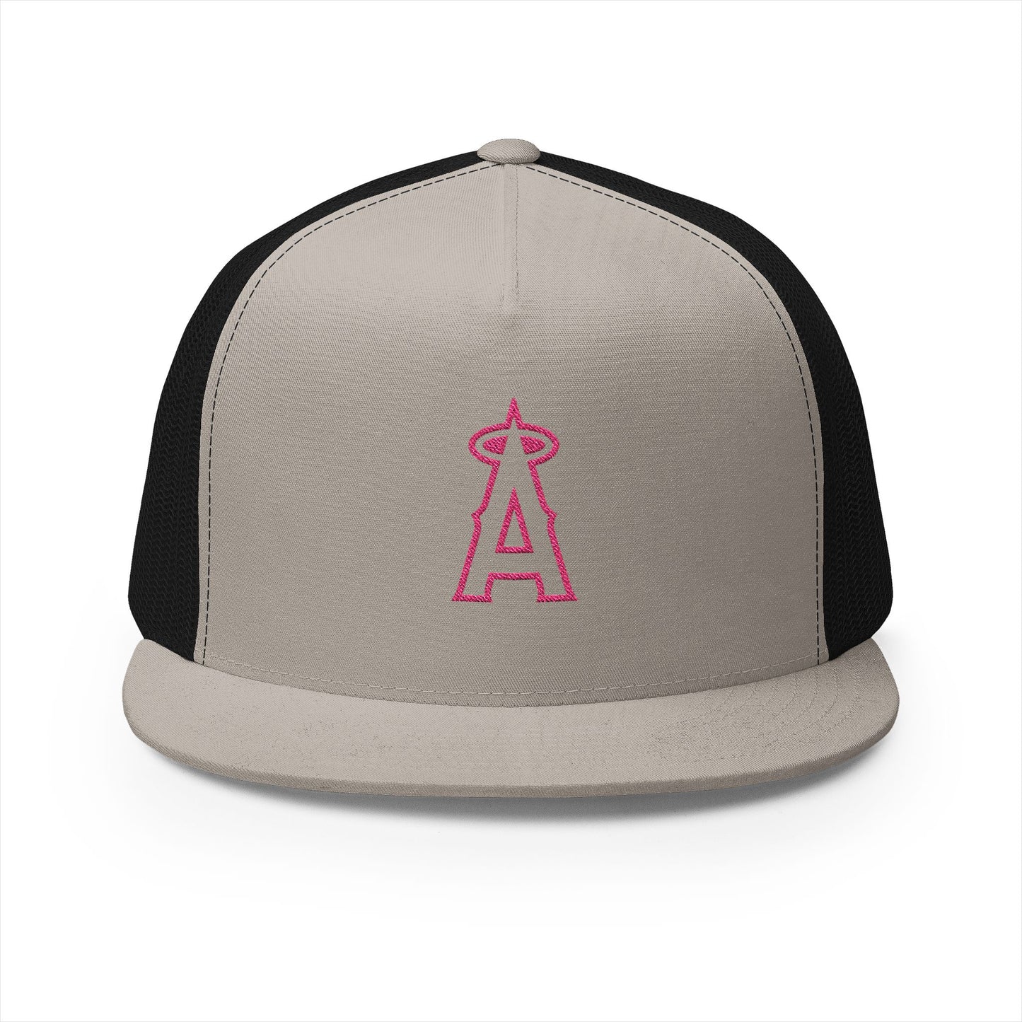 Angels Pink Logo Embroidered 5 Panel Trucker Cap - Stylish Casual Hat