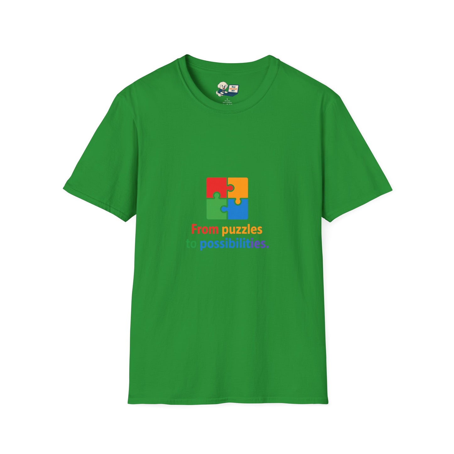 Autism Awareness - "From Puzzles to Possibilities" -  Unisex Softstyle T-Shirt (Various Colors)