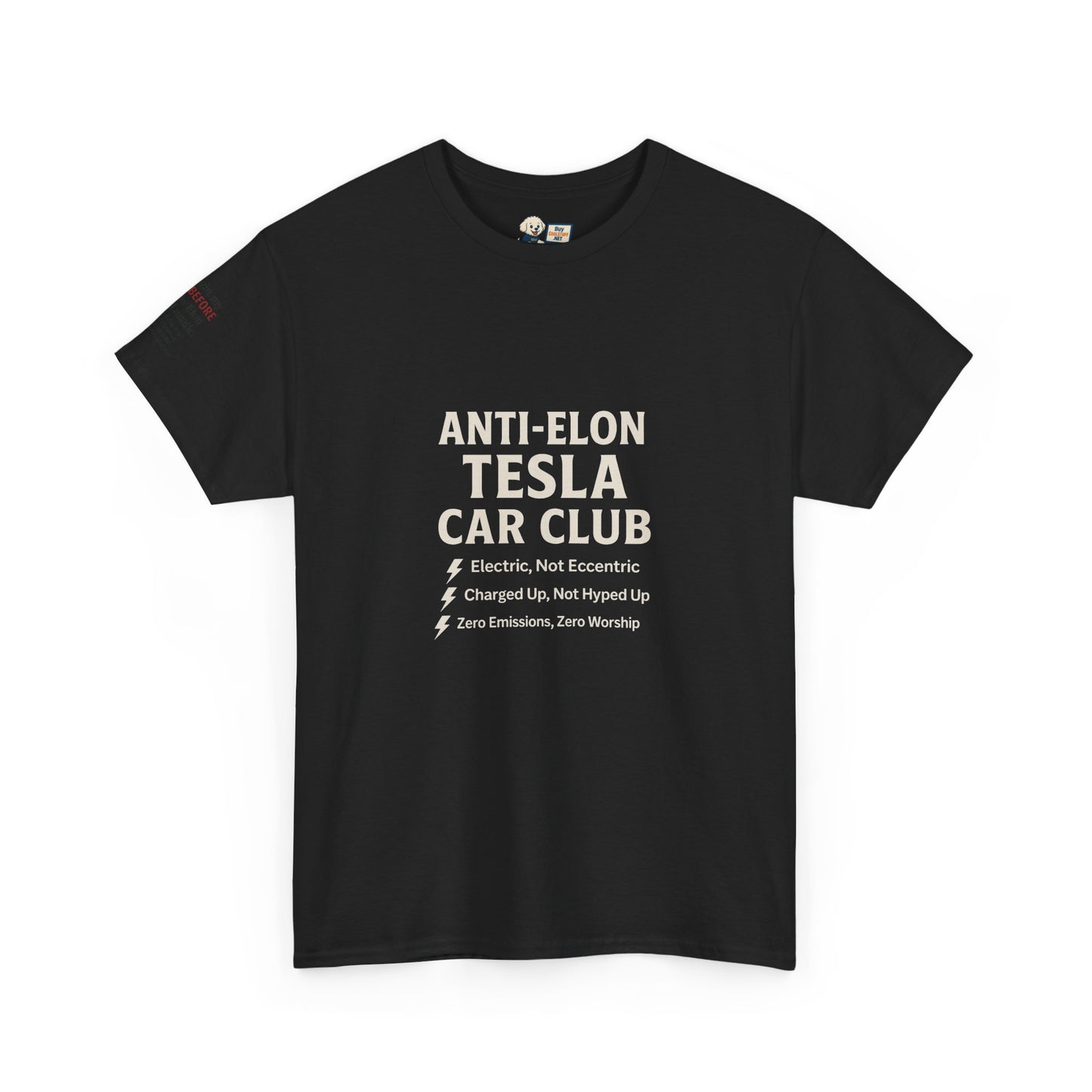 Anti-Elon Tesla Car Club- Heavy Cotton Tee - Cool Casual Wear