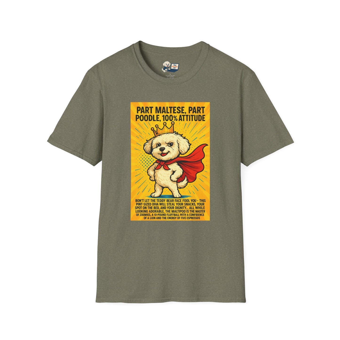 Maltipoo "Superhero" Unisex Softstyle T-Shirt – Perfect Gift for Dog Lovers!