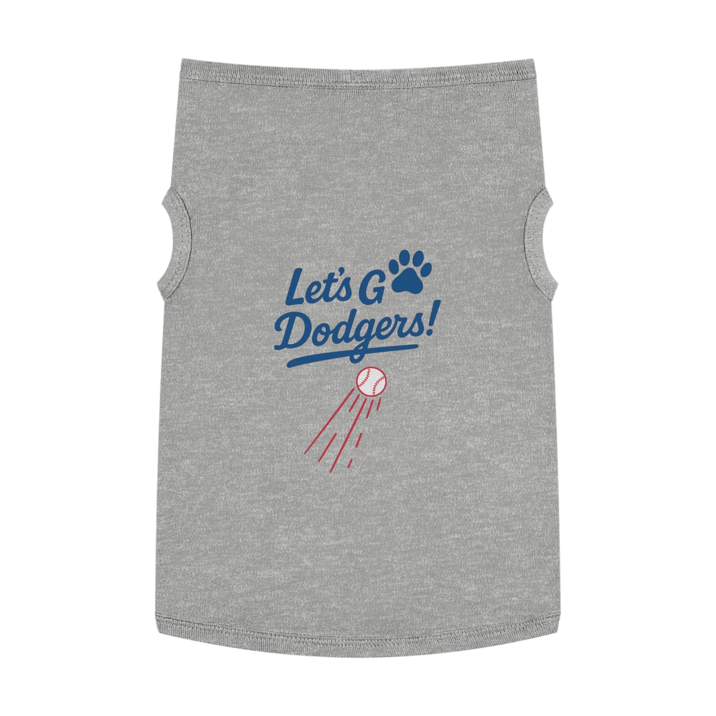 Let's Go Dodgers!  Dog Tank Top - Baseball Pet Apparel - Dodgers