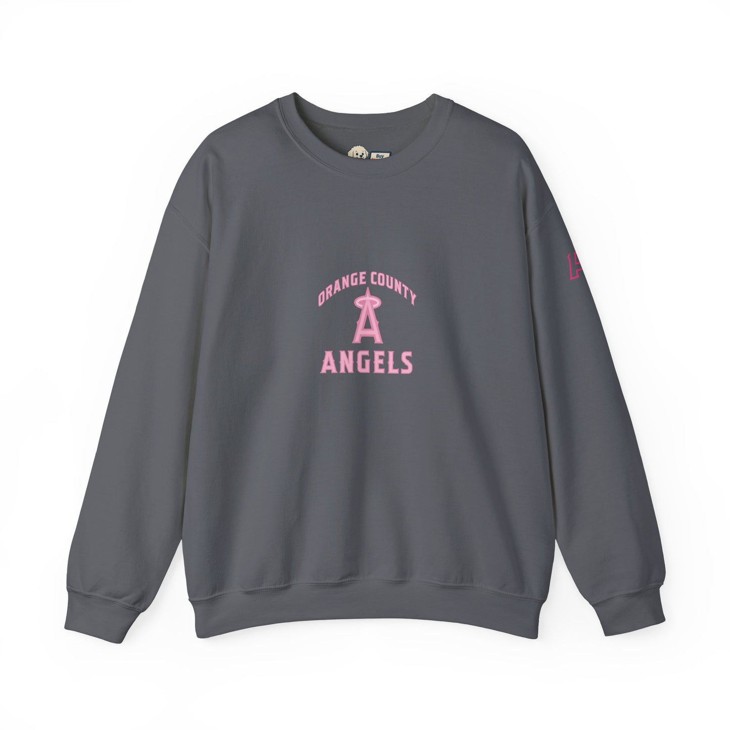 Pink Logo Orange County Angels Unisex Heavy Blend™ Crewneck Sweatshirt - Original Design
