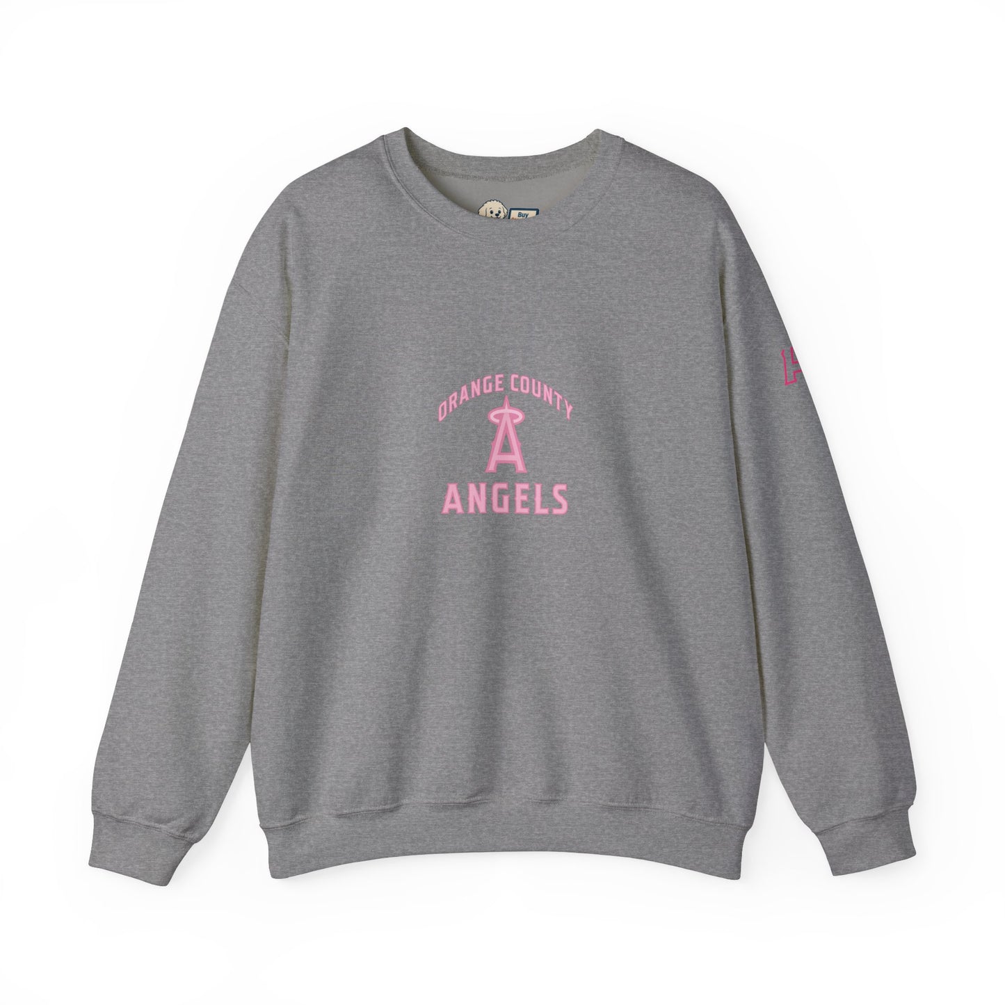 Pink Logo Orange County Angels Unisex Heavy Blend™ Crewneck Sweatshirt - Original Design