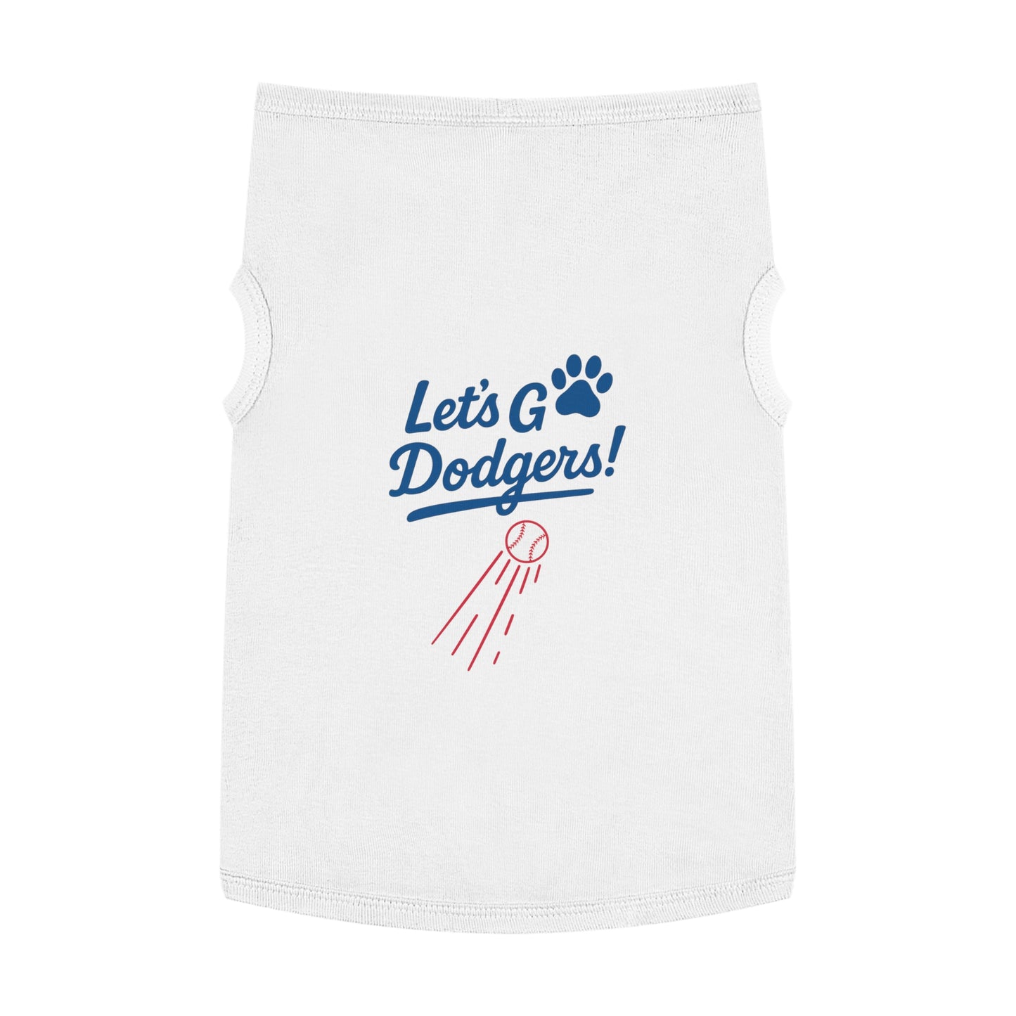 Let's Go Dodgers!  Dog Tank Top - Baseball Pet Apparel - Dodgers