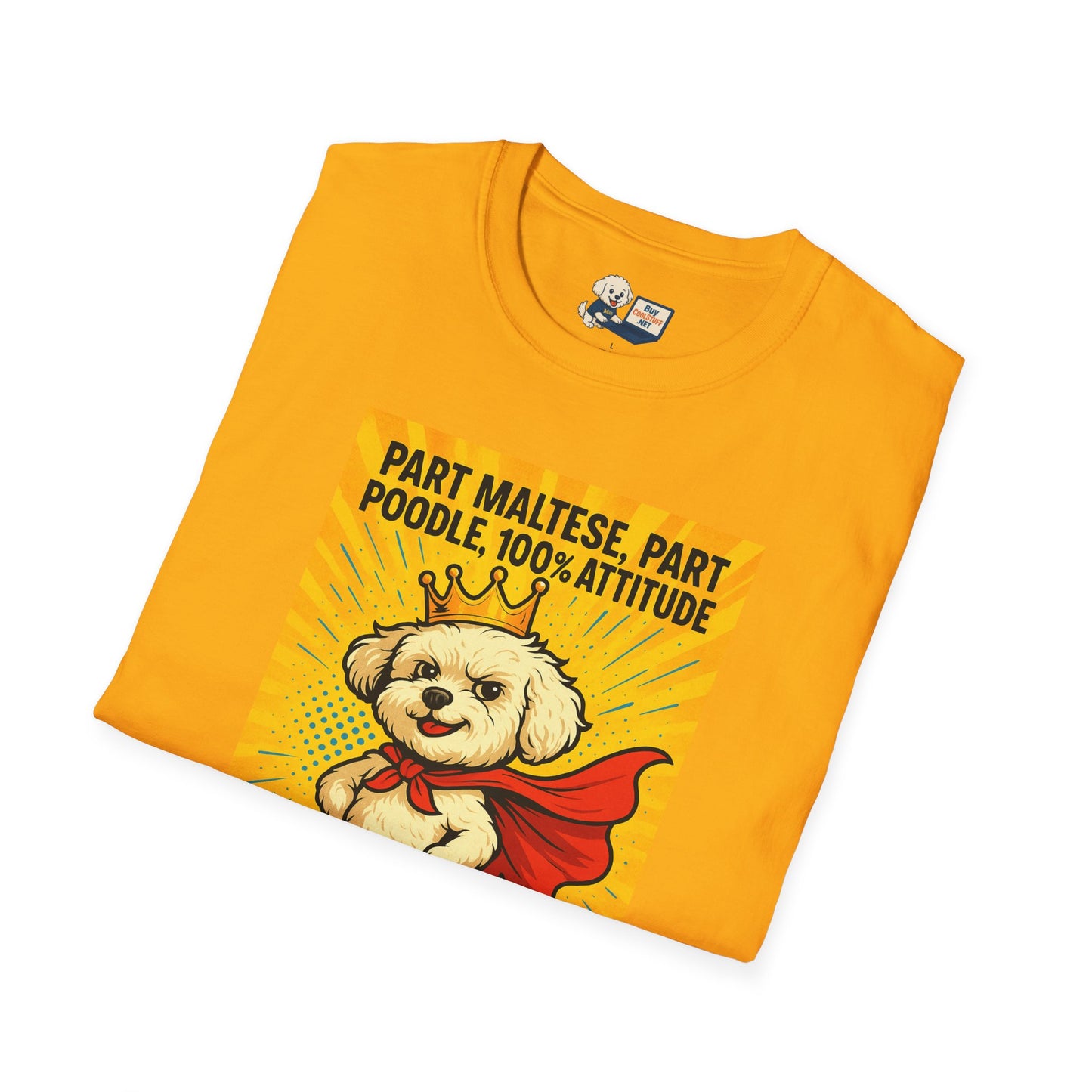 Maltipoo "Superhero" Unisex Softstyle T-Shirt – Perfect Gift for Dog Lovers!