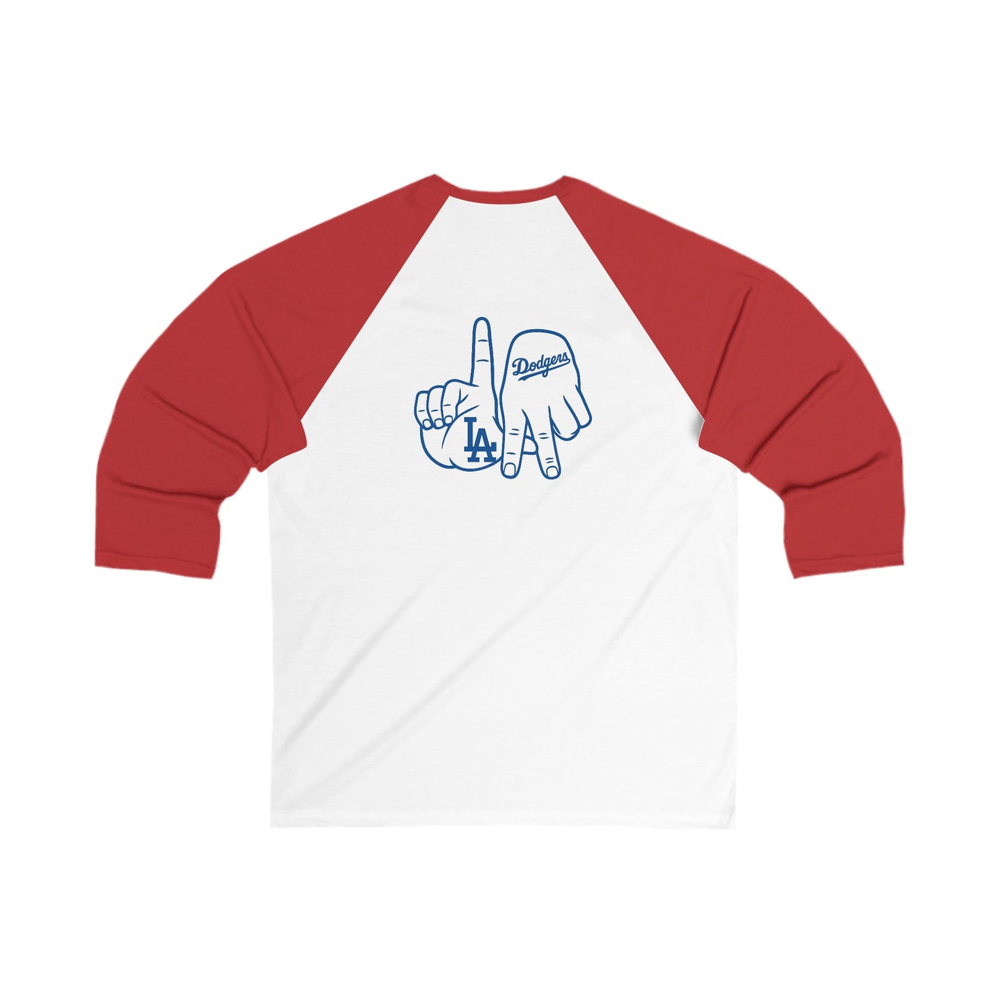 Los Doyers Unisex 3/4 Sleeve Baseball Tee - with L.A. Fingers on Back