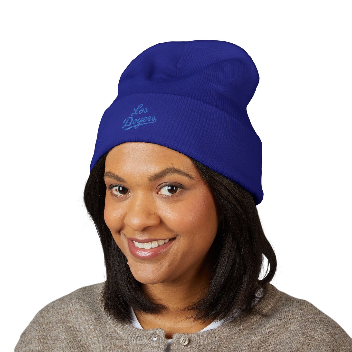 Classic Cuffed Beanie with Los Doyers Embroidery - Cozy Winter Accessory for Fans