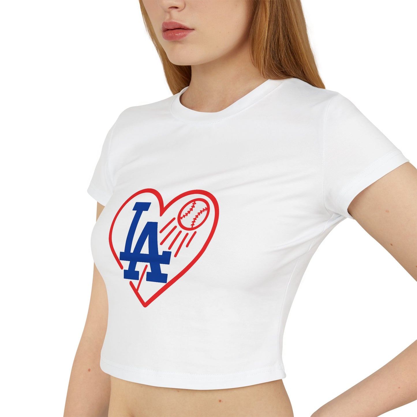 Women's L.A. Baseball Heart Sexy Tee - Cute Floral Design