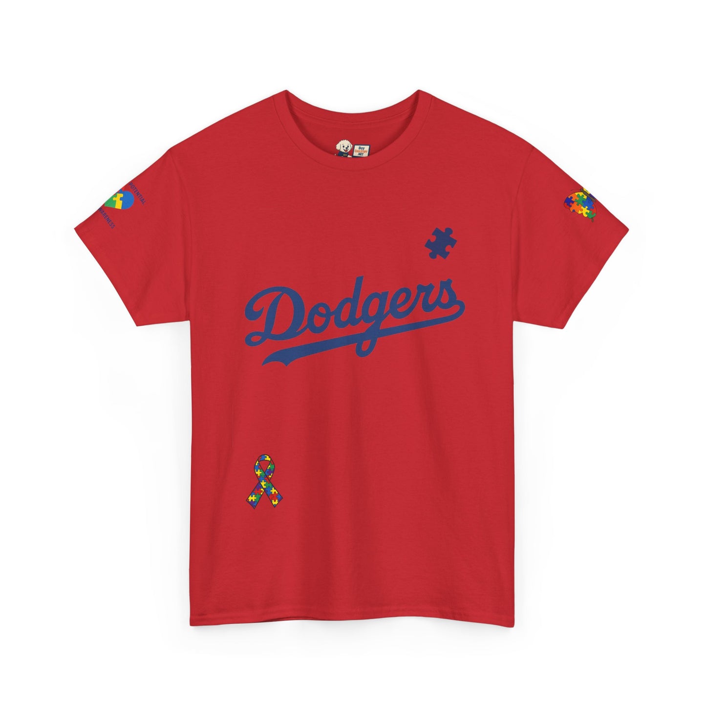 Autism Awareness - Dodgers Tee -Unisex Heavy Cotton Tee - Men & Women